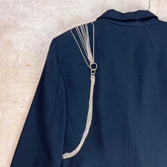 Studded Grommet Embellished Hip Vintage Blazer Modern - Reworked Grunge Style - Picture 4 of 7